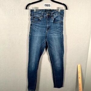 Aeropostale Jeans Women 4 Blue Denim Cotton Stretch High Rise Jegging Whiskering